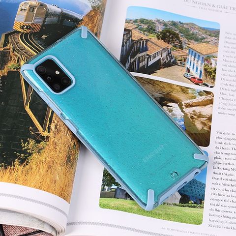 Ốp lưng Galaxy A51/A31 nhựa cứng viền dẻo Conkor JM TPU PC Xanh trời