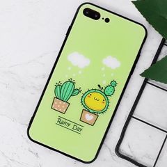  Ốp lưng iPhone 7/8+ Nhựa cứng viền dẻo Tempered Glass Case COSANO SR004 Xương rồng 