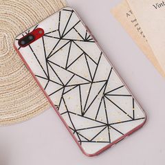  Ốp lưng iPhone 7 Plus/ 8 Plus Nhựa dẻo Epoxy acrylic with golden foil MEEKER CN102509 Đường kẻ 