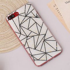  Ốp lưng iPhone 7 Plus/ 8 Plus Nhựa dẻo Epoxy acrylic with golden foil MEEKER CN102509 Đường kẻ 