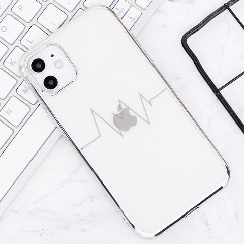 Ốp lưng iPhone 11 nhựa dẻo TPU Electroplating Heartbeat COSANO Silver