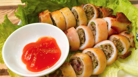 Cách làm mực nhồi thịt nướng bằng nồi chiên không dầu dai ngon hấp dẫn