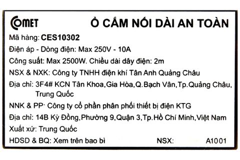 Ổ cắm điện Comet - CES10302