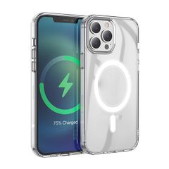  Ốp lưng iPhone 13 Pro Max Nhựa dẻo MAGSAFE CRTSTAL JM Viền Trắng 