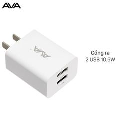  Adapter Sạc 2.1A Dual AVA U215A Trắng 