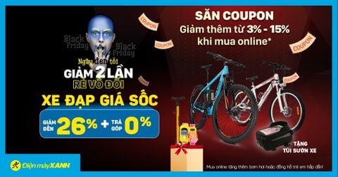 Black Friday, Xe đạp giảm đến 26%, trả góp 0%, tặng thêm quà hấp dẫn