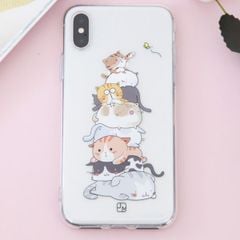  Ốp lưng iPhone X Nhựa dẻo in hình Simple JM Mèo nhỏ Pbag 