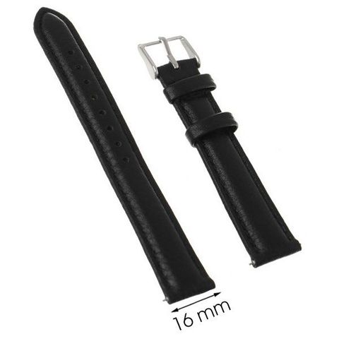 Dây da đồng hồ size 16 mm Đen F1200.41