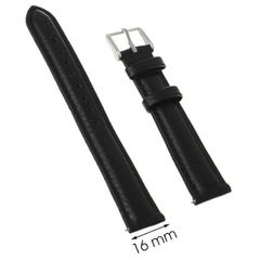  Dây da đồng hồ size 16 mm Đen F1200.41 