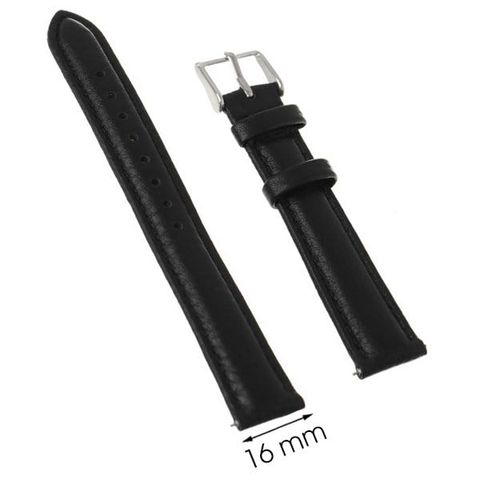 Dây da đồng hồ size 16 mm Đen F1200.41