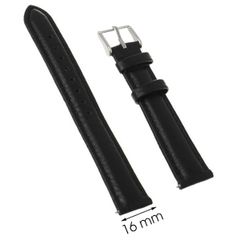  Dây da đồng hồ size 16 mm Đen F1200.41 