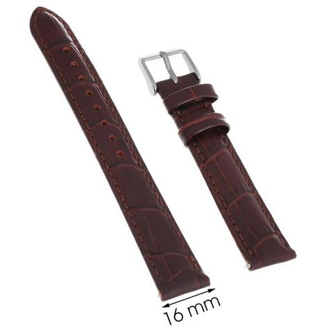 Dây da đồng hồ size 16 mm Nâu F1012.42