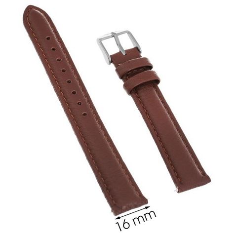 Dây da đồng hồ size 16 mm Nâu F1200.42