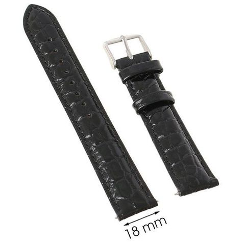 Dây da đồng hồ size 18 mm Đen M1010.41