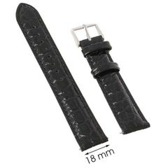  Dây da đồng hồ size 18 mm Đen M1010.41 