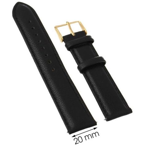 Dây da đồng hồ M1011.61 Đen size 20 mm