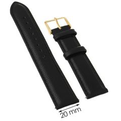  Dây da đồng hồ M1011.61 Đen size 20 mm 
