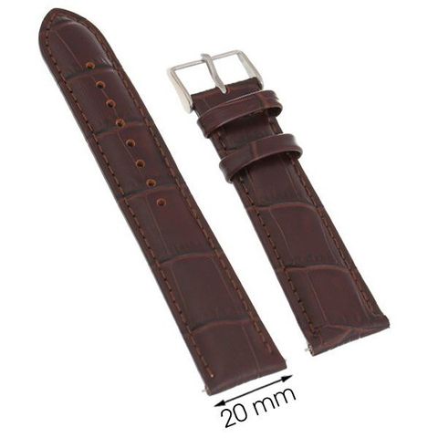 Dây da đồng hồ size 20 mm Nâu M1012.42