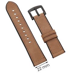  Dây da đồng hồ Samsung/Huawei/khác 22 mm nâu M06-04-22 