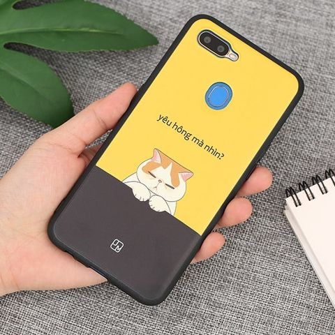 Ốp lưng Oppo A5s/A12 nhựa dẻo Solid printing II JM 19E069 Mèo ngố