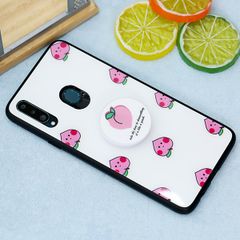  Ốp A20s cứng viền dẻo Tempered glass Ring OSMIA CKTG228 Đào Trắng 