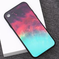  Ốp iPhone 7/8 Nhựa cứng viền dẻo Tempered glass OSMIA CKTG555 Thiên hà 
