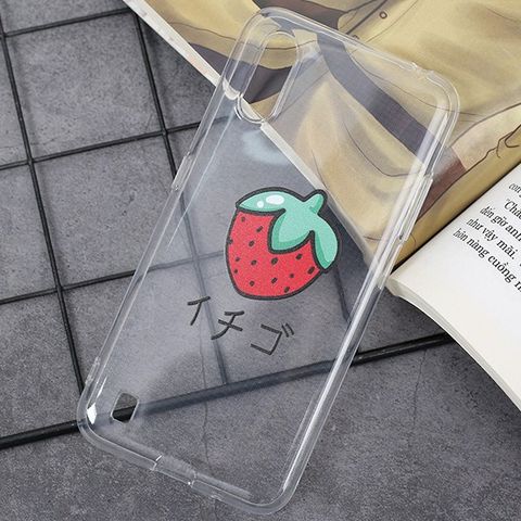 Ốp lưng Galaxy A01 nhựa dẻo TPU Transparent Printing COSANO CSP862 Dâu