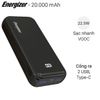 Pin sạc dự phòng Polymer 20.000mAh Type C PD Energizer UE20011PQ Đen