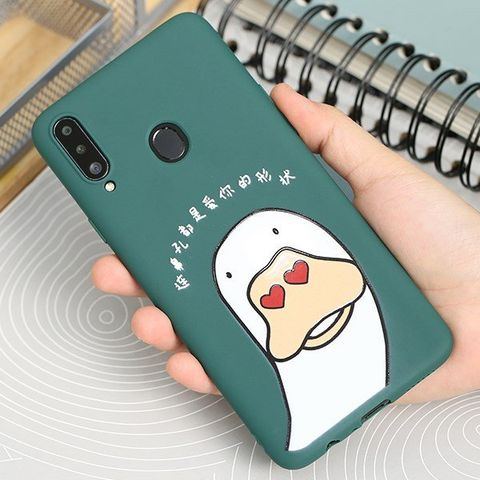Ốp lưng Galaxy A20s Nhựa dẻo UV Printing MEEKER TSKA828 Vịt xanh