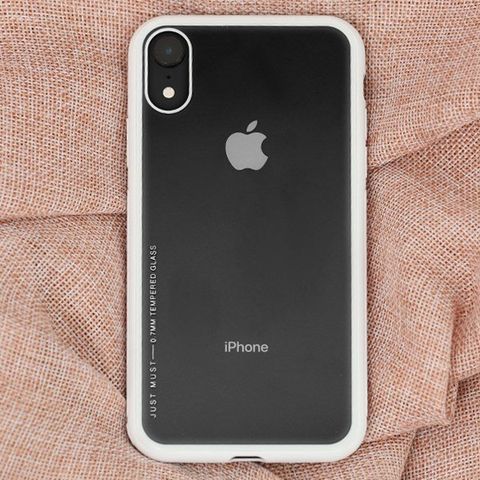 Ốp lưng iPhone XR Nhựa cứng viền dẻo Glass simple II JM trắng