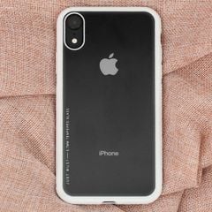  Ốp lưng iPhone XR Nhựa cứng viền dẻo Glass simple II JM trắng 