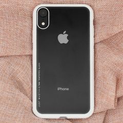  Ốp lưng iPhone XR Nhựa cứng viền dẻo Glass simple II JM trắng 