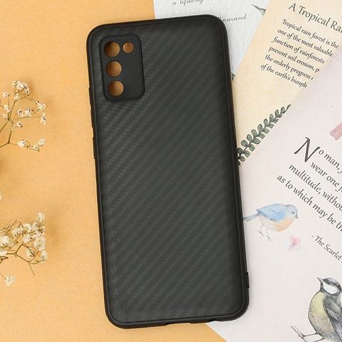 Ốp lưng Galaxy A02S Nhựa dẻo Vigour Carbon Fiber COSANO Đen