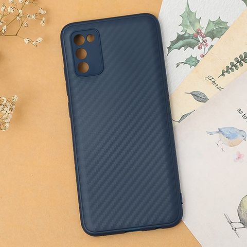 Ốp lưng Galaxy A02S Nhựa dẻo Vigour Carbon Fiber COSANO Navy