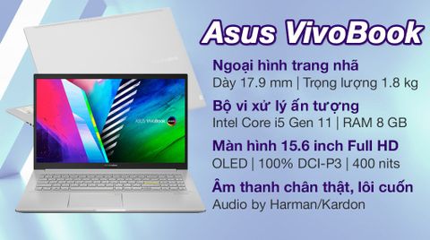 Laptop Asus VivoBook A515EA OLED i5 1135G7/8GB/512GB/Win10 (L12032T)