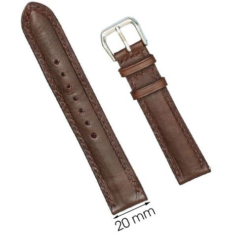 Dây da đồng hồ size 20 mm nâu đậm DVM6K1