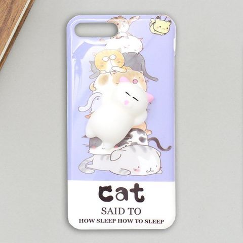 Ốp lưng iPhone 7 Plus - 8 Plus Nhựa dẻo IMD with TPR Cat OSMIA CK170702 Mèo nền tím