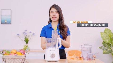 Review máy xay đa năng Philips HR7520/00 khi xay sinh tố, xay hạt, vắt cam