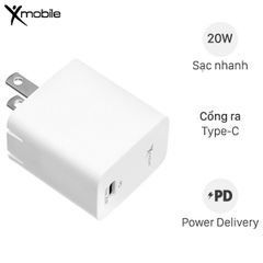 Adapter Sạc Type C PD 20W Xmobile TC20W Trắng 