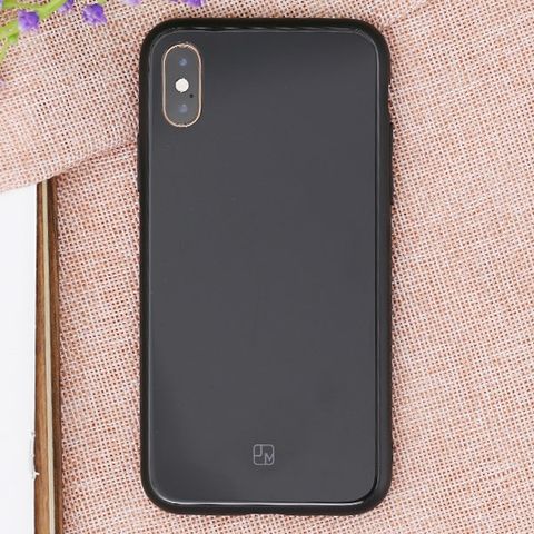 Ốp lưng iPhone X/XS Nhựa dẻo Glass Duo JM đen