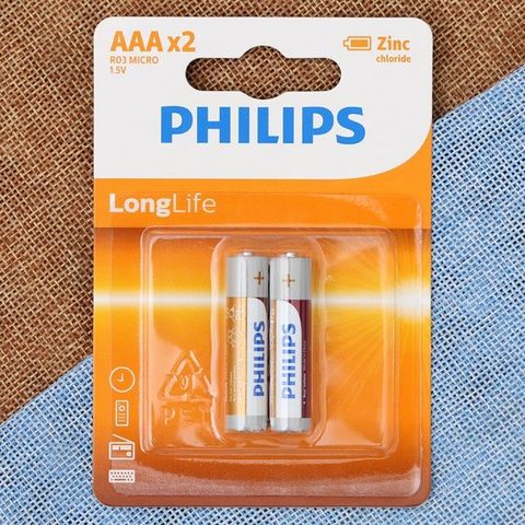 Pin AAA 2 viên Zinc Carbon Philips R03L2B