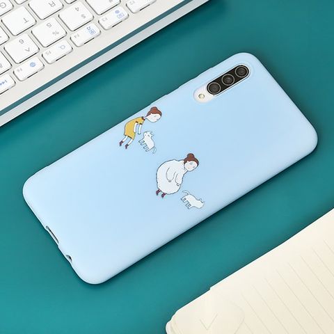 Ốp lưng Galaxy A50/A50S Nhựa dẻo Solid printing MEEKER TSKB281 Cô gái mèo