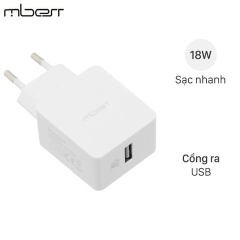 Adapter sạc 3A Qualcomm 3.0 Mbest DS136S Trắng