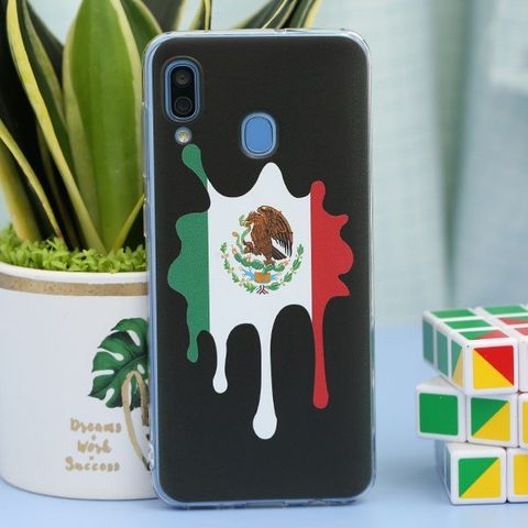 Ốp lưng Galaxy A30 Nhựa dẻo TPU PRINTING OSMIA CK190306 Cờ Đen