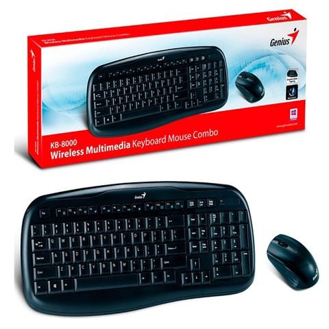 Bộ bàn phím, chuột không dây Genius KB-8000X