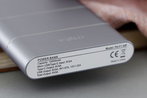 Pin sạc dự phòng Polymer 10000mAh QC 3.0 eValu PA F1 Air Nhôm Bạc