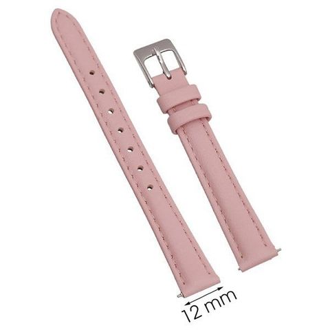 Dây da đồng hồ size 12mm Hồng L005-01-12