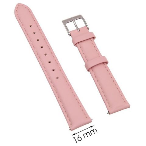Dây da đồng hồ size 16mm Hồng L005-03-16