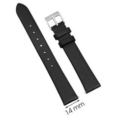  Dây da đồng hồ size 14mm Đen L008-02-14 
