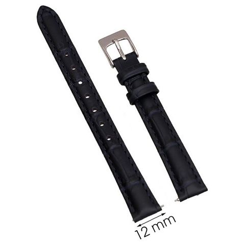 Dây da đồng hồ size 12mm Xanh Đậm L003-01-12